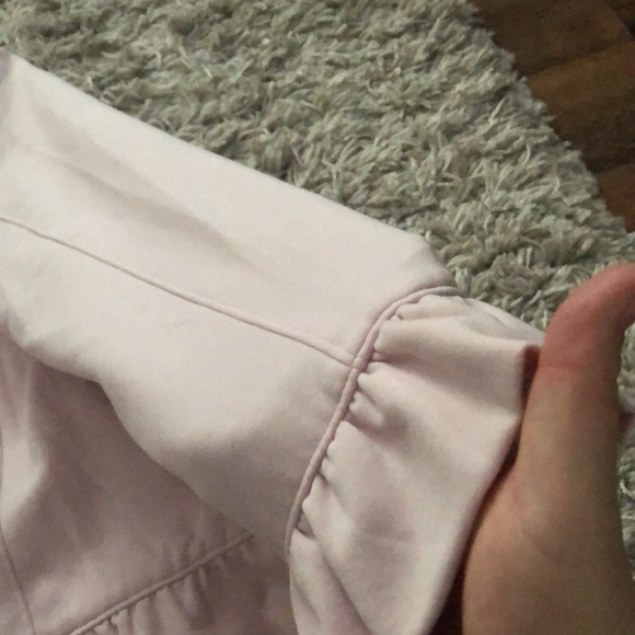 Blush pink blazer with ruffles and zipper, two pockets, Rickis, L, not worn - Picture 10 of 10